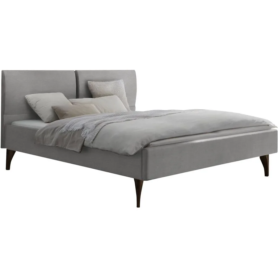 Hasena Bett Dream Pronto grau Nussbaum Massivholz 140 x 200 cm