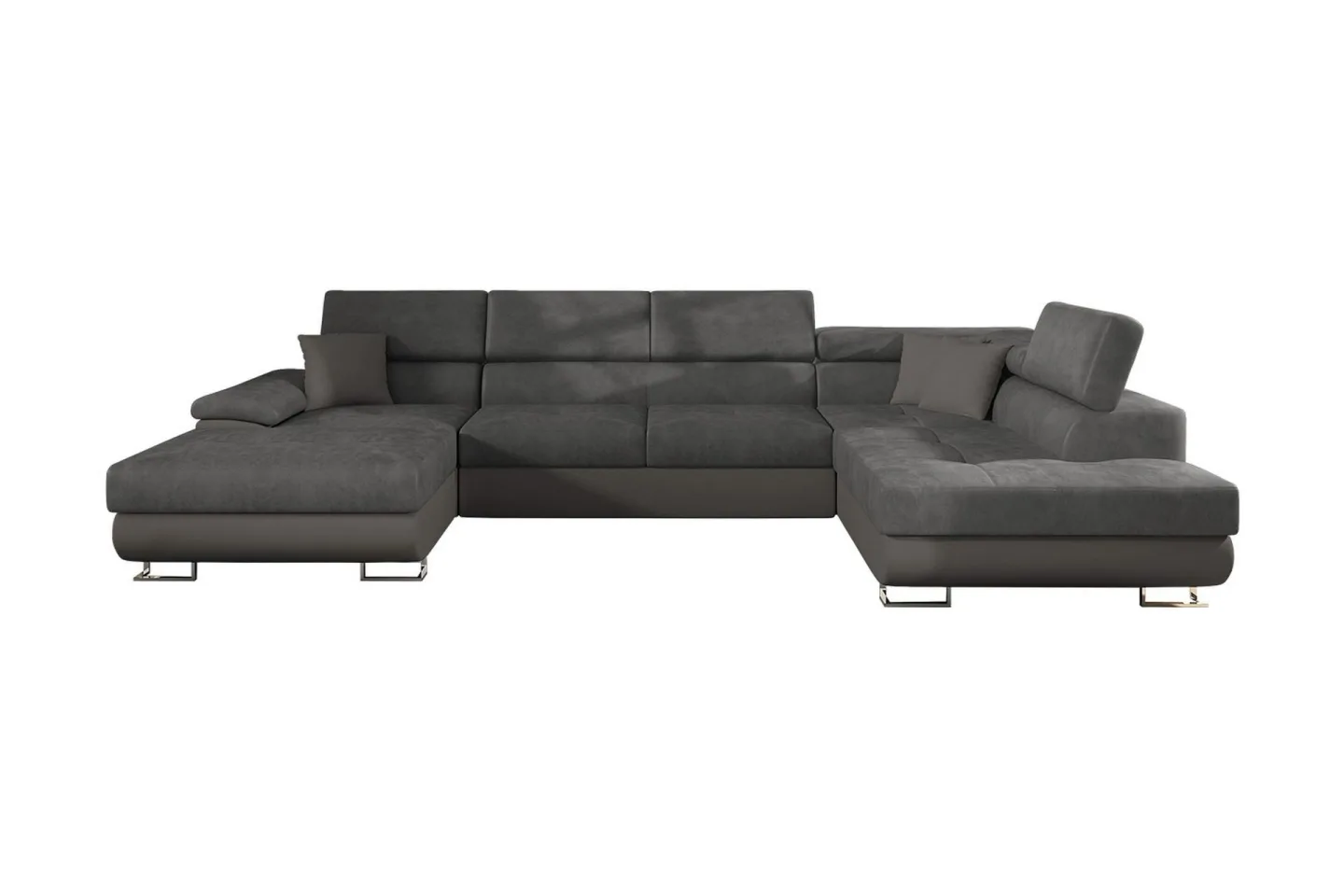 Reginia Bäddsoffa m. Divan och Schäslong Förvaring 4-sits - Grå