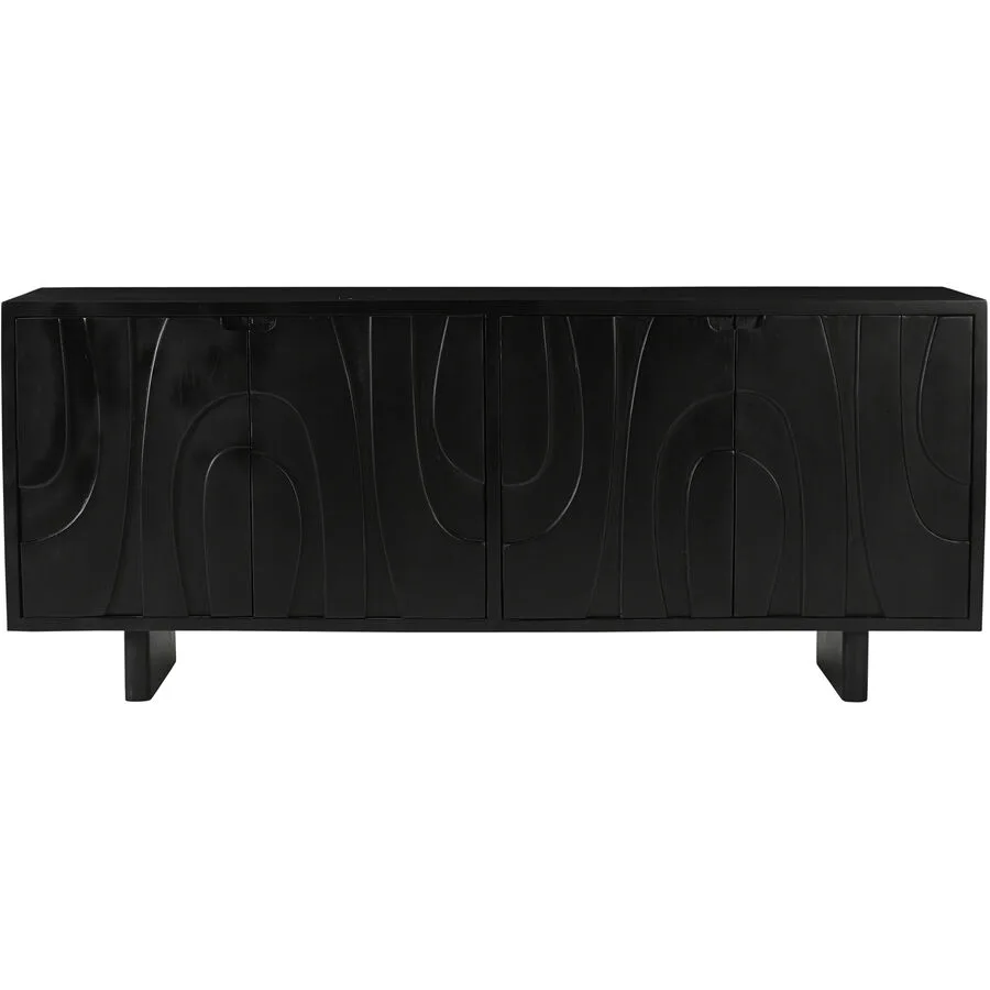 Sideboard Smooth schwarz Mangoholz massiv B 180 H 76 cm