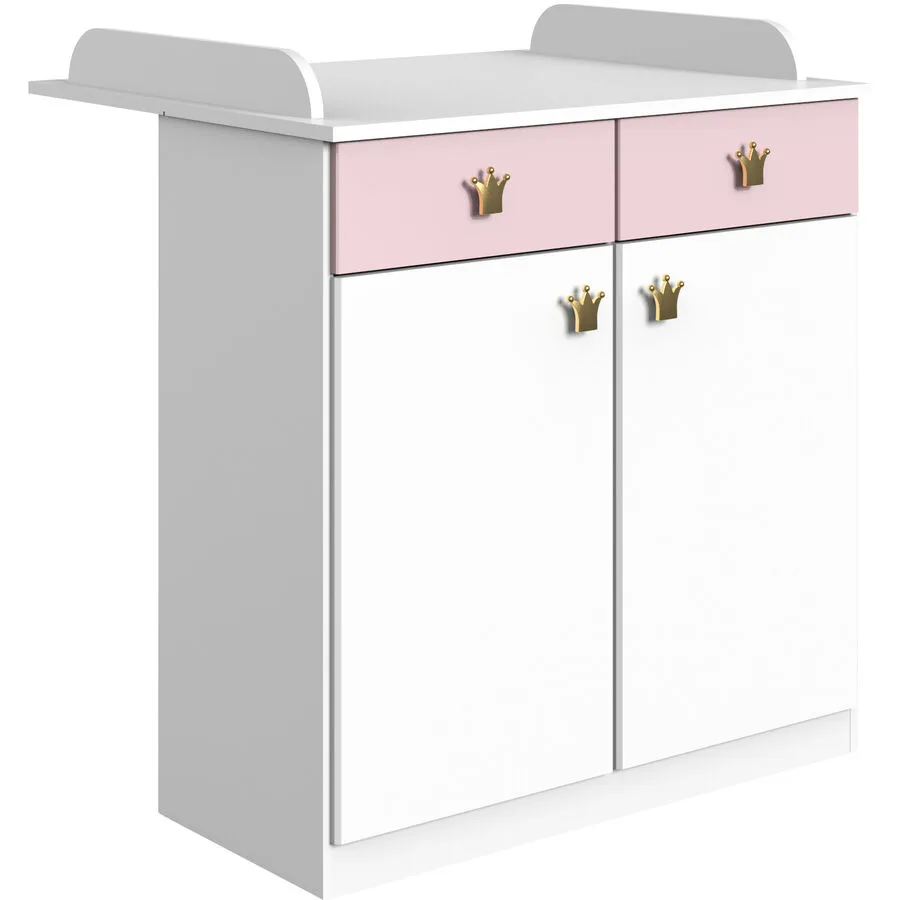 Wickelkommode Cindra weiss/rosé Holzwerkstoff B 91 T 75 H 101 cm
