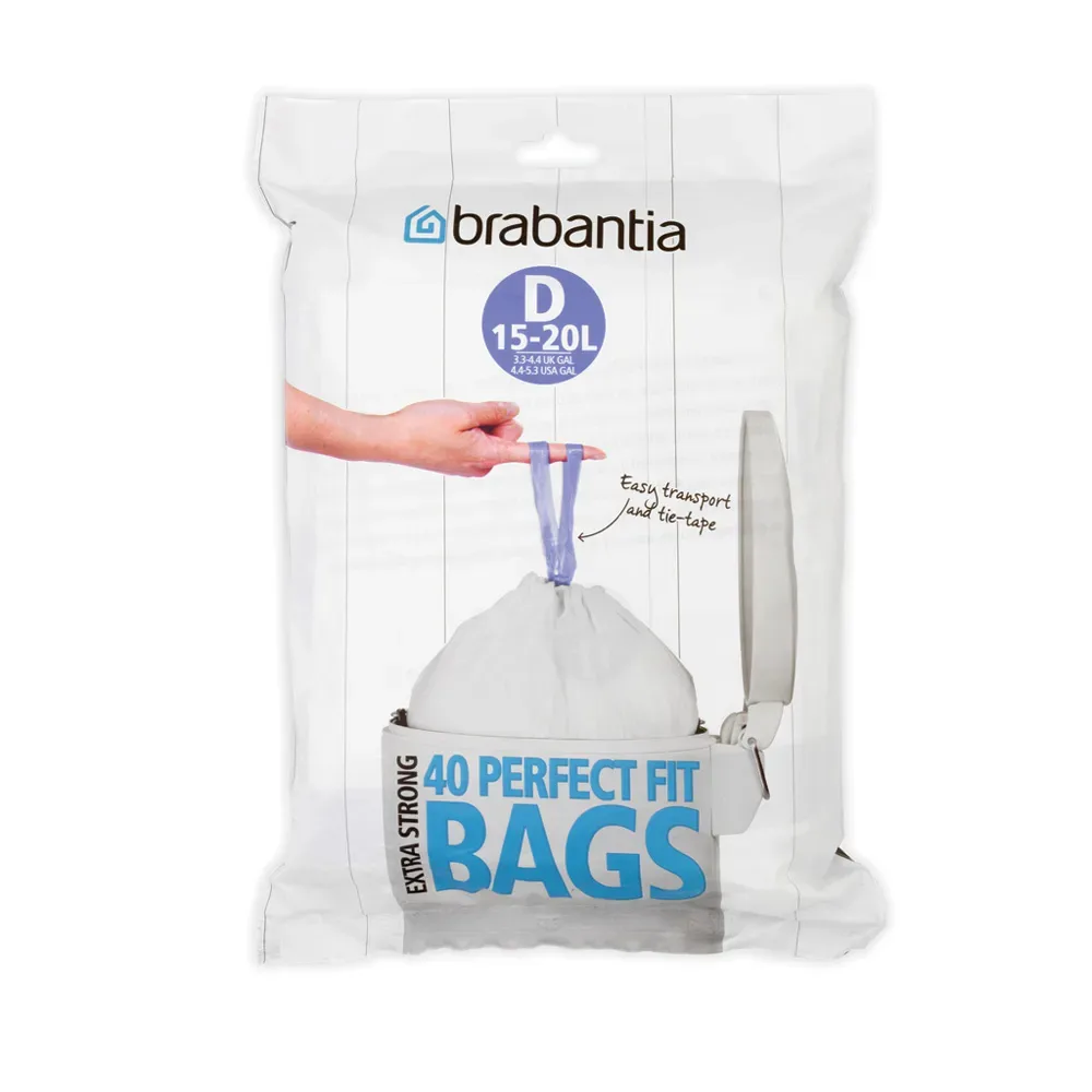 Brabantia PerfectFit Müllbeutel D (40 Beutel pro Packung) 15-20 L