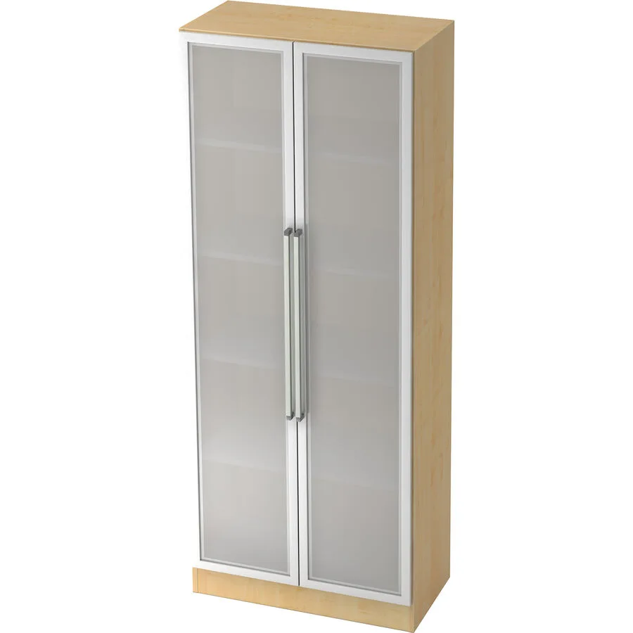 Aktenschrank Office silber, Ahorn Dekor, semi transparent Holzwerkstoff B 80 cm H 200.4 cm