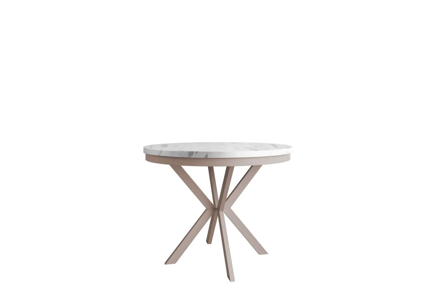 Sereth Matbord 90 cm Rund - Vit/Beige