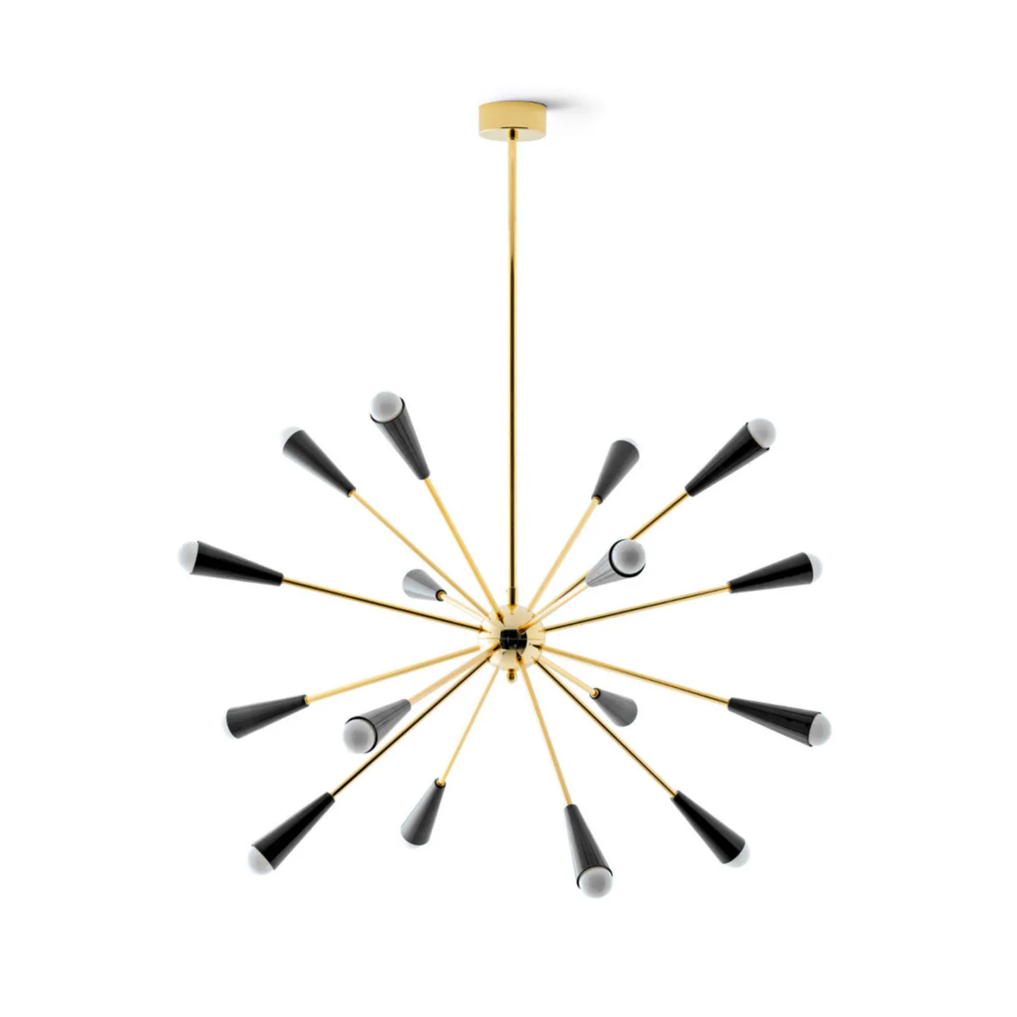 Sputnik LED-Hängeleuchte, 16-flg., gold/schwarz - Stilnovo - Wohnzimmer - Design - Metall - Mehrflammig