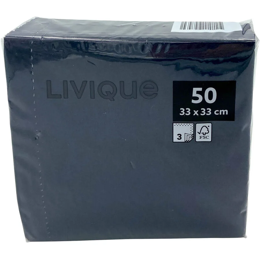 MyDeal Servietten Colour Schwarz Papier 33 cm 33 cm