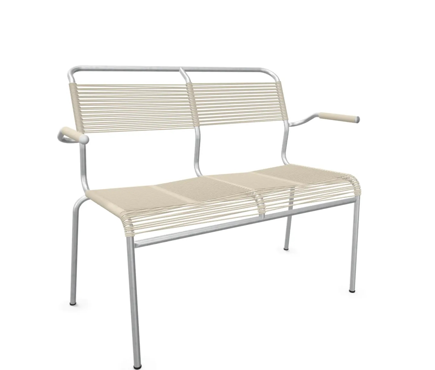 Schaffner Spaghetti-2er-Bank Säntis mit Lehne Feuerverzinkt Beige | Schubiger Möbel