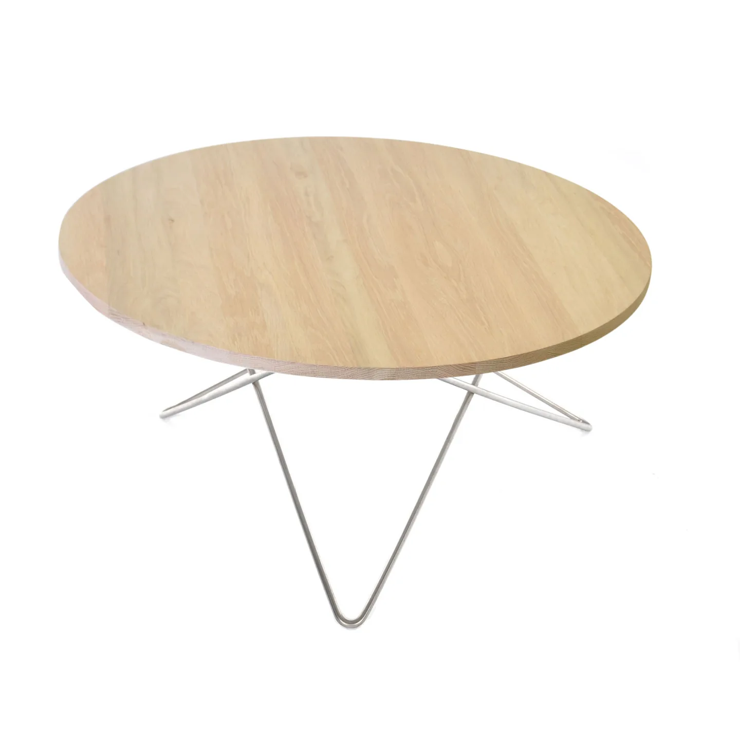 OX Denmarq - O Table, Stainless Steel Frame, Top: Oak - Soffbord - Dennis Marquart - Träfärgad - Metall/Trä