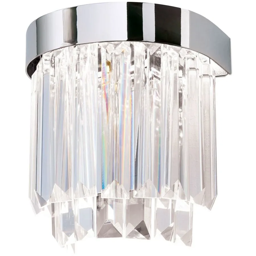 Briamond Wandlampe Prism Silber/Transparent Stahl/Kristall 17 cm 17 cm - LED - Lichtfarbe: Warmweiss - Material: Stahl/Orion Kristall - Wandlampe- LED