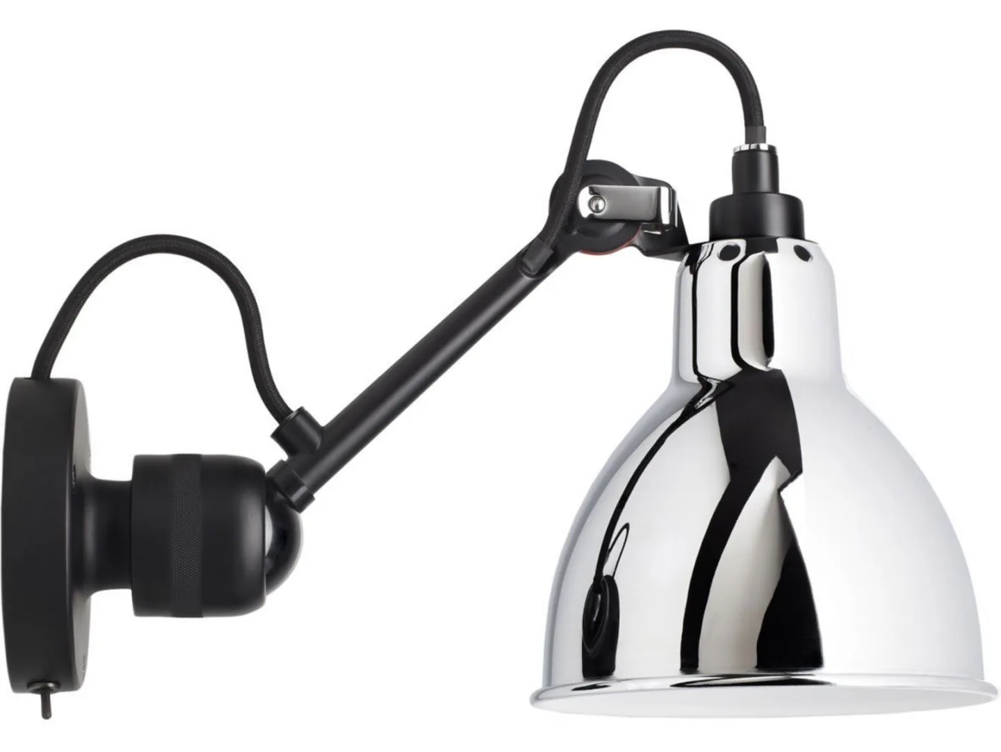 304SW Wandleuchte Schwarz/Chrom - Lampe Gras - Wohnzimmer - Design - Metall