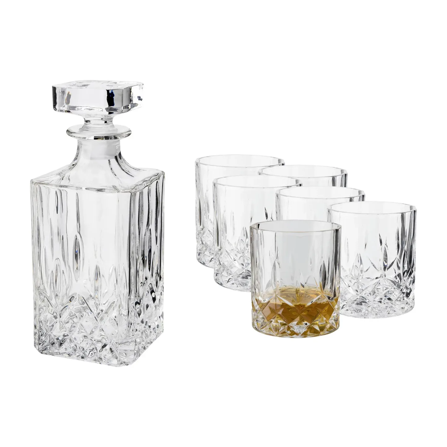 Dorre Vide Whiskeyset Karaffe und 6 st Whiskeygläser Kristallglas