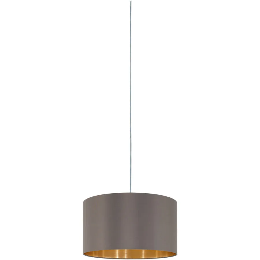 Pendellampe Maserlo Stahl/Stoff 110 cm - Farbe: cappuccino
