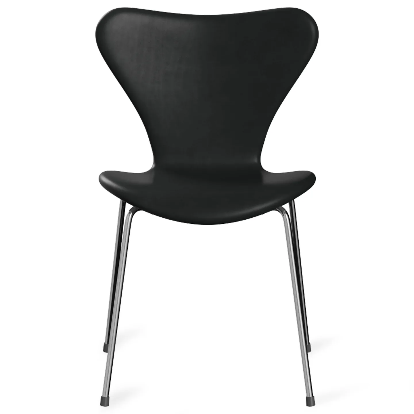 Fritz Hansen - Sjuan 3107 stol frontklädd chrome / essential black / black - Matstolar - Arne Jacobsen - Svart - Metall/Trä