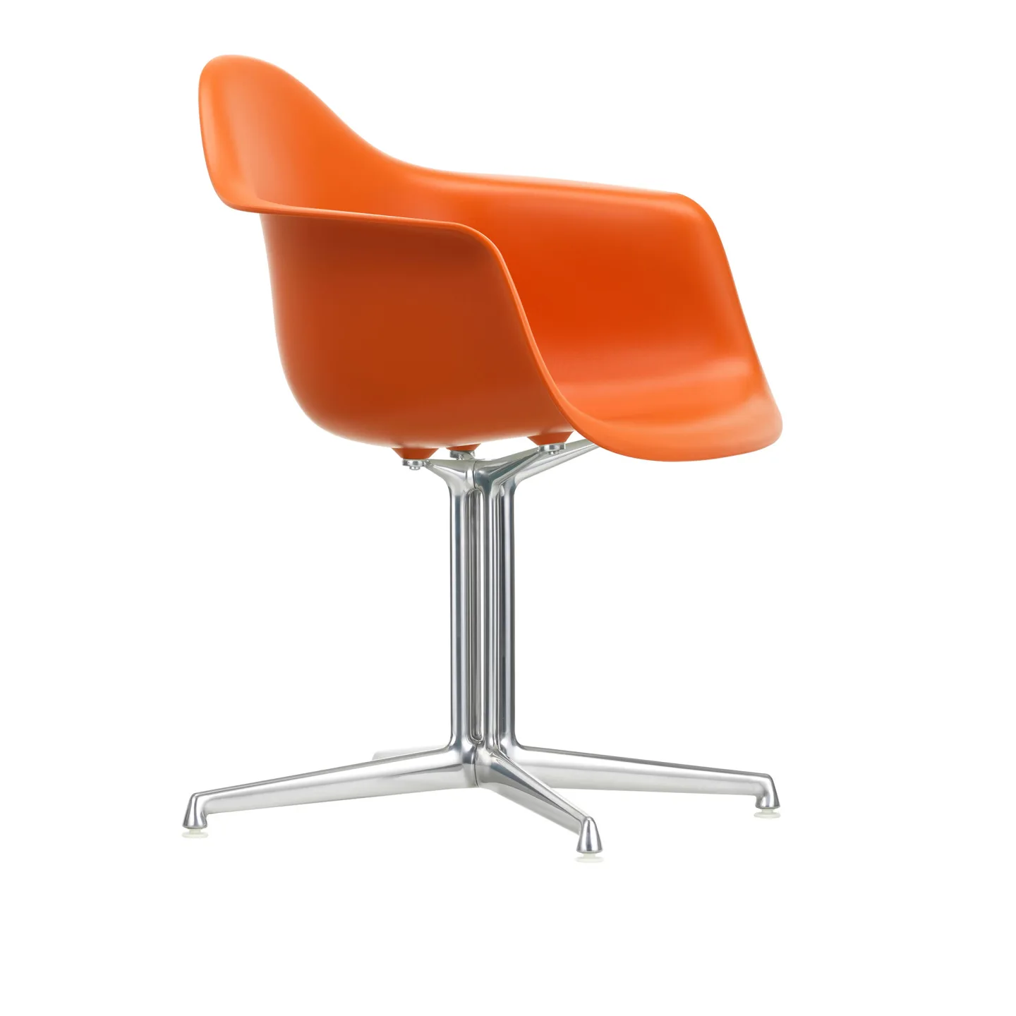 Vitra - Eames Plastic Armchair DAL 43 Rusty Orange Aluminium Polished - Kontorsstolar - Charles & Ray Eames - Orange - Metall/Plast
