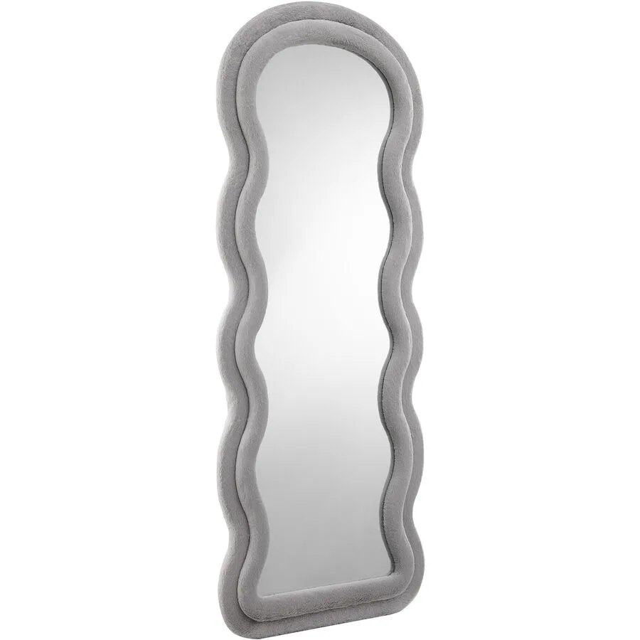 Spiegel Foliano Hellgrau Spiegelglas/Kunstfell (100% Polyester) B 70 H 170 cm