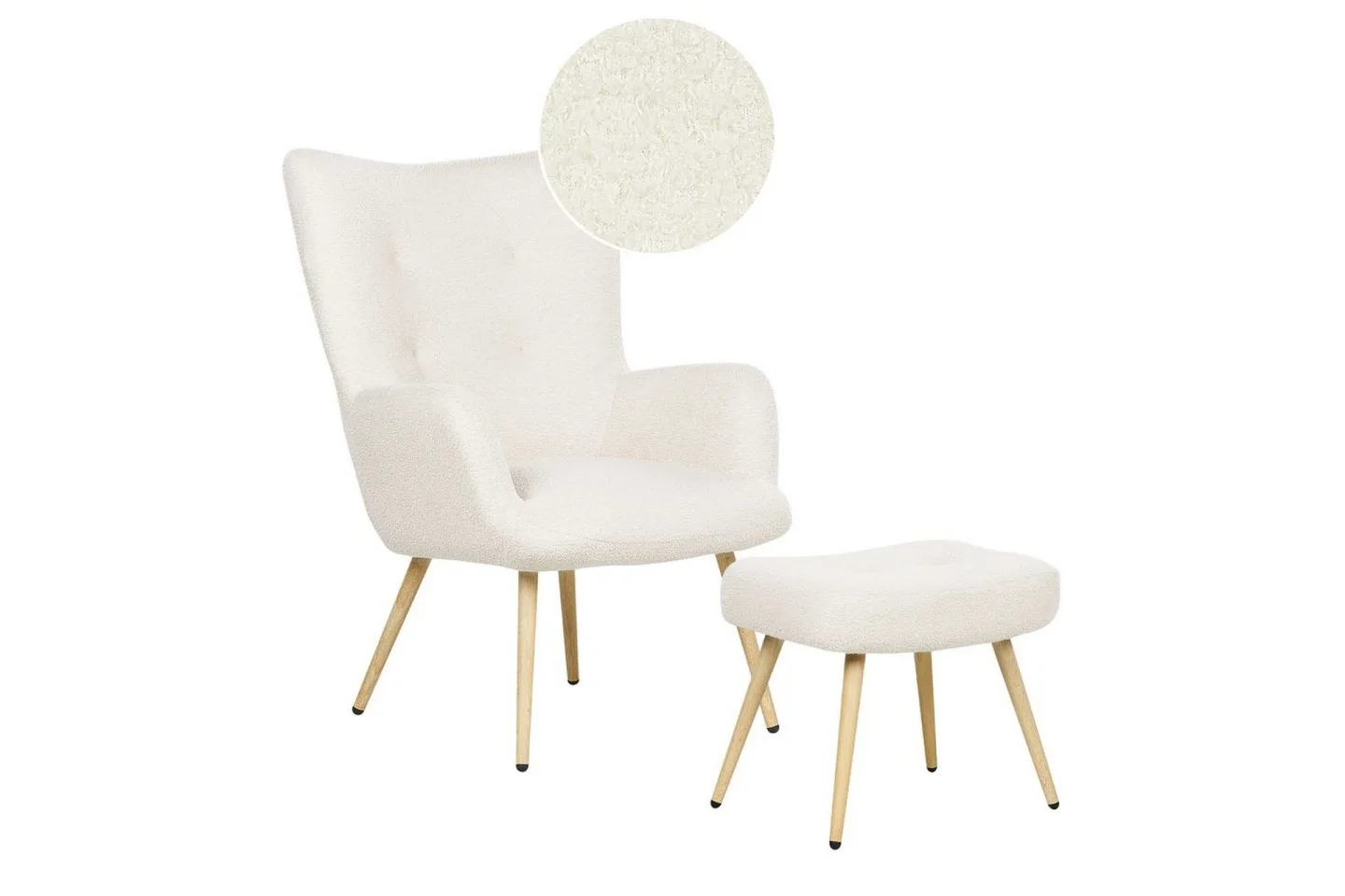 Öronlappsfåtölj Vejle - Beige, svart
