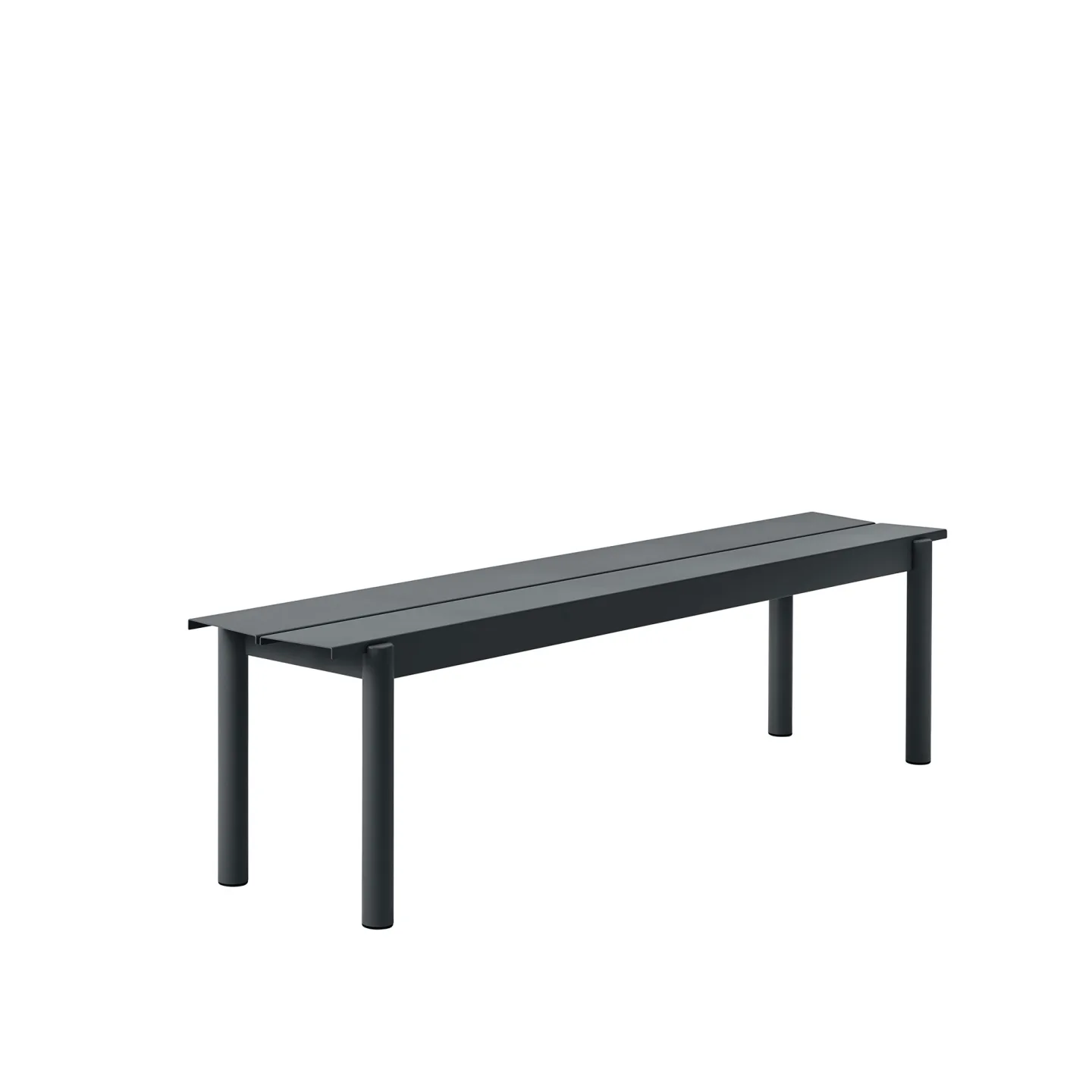 Muuto - Linear Steel Bench 170cm Black - Trädgårdsbänkar - Thomas Bentzen - Svart - Metall
