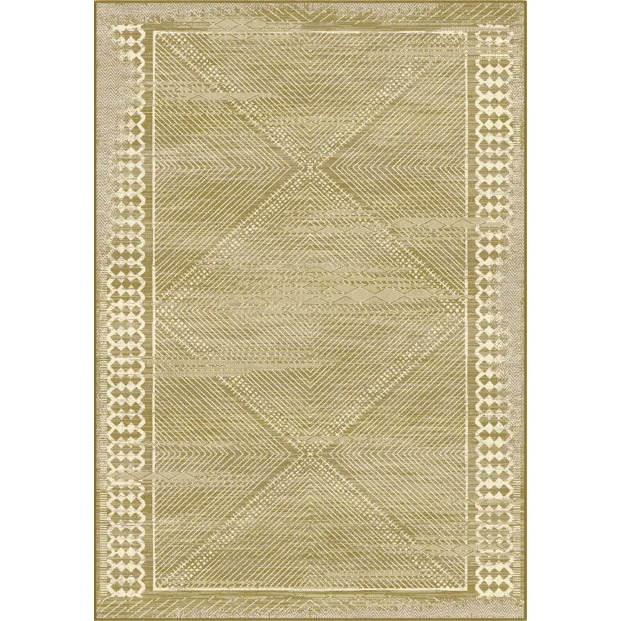 Teppich Lustrous Gold, Weiss Anderes Muster Viskose, Polyester 80 x 150 cm