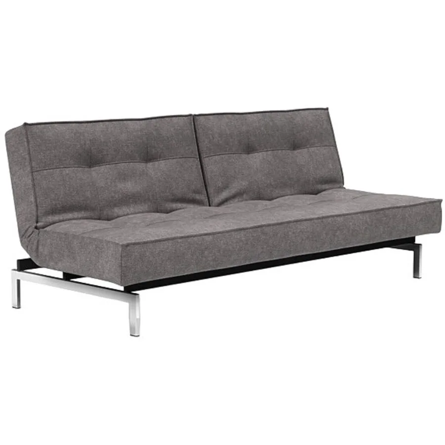 Bettsofa Split Grau Stoff 210 cm 89 cm Ausklappbar