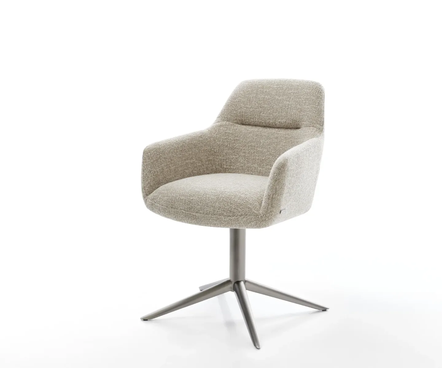 Drehstuhl Pejo-Flex Webstoff Soft Beige Fußkreuz Graphit 360° drehbar Wippfunktion Taschenfederkern
