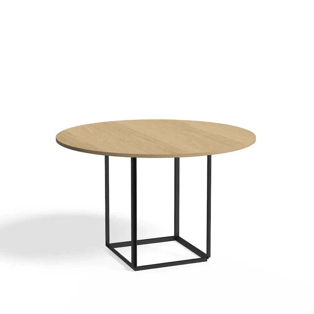 New Works Florence Esstisch rund natural oak, ø120cm, Schwarzes Gestell