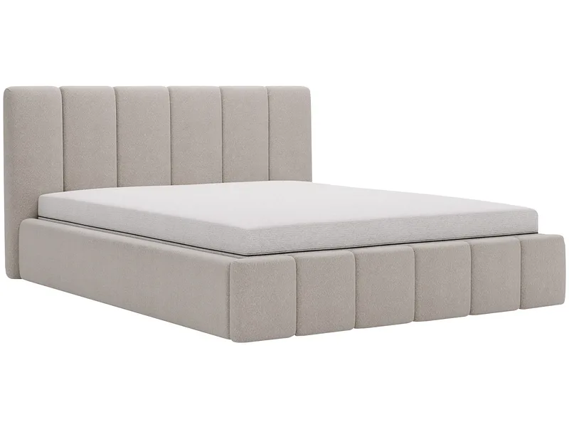 Bett CHIARA 160x200cm boucle-stoff hellgrau