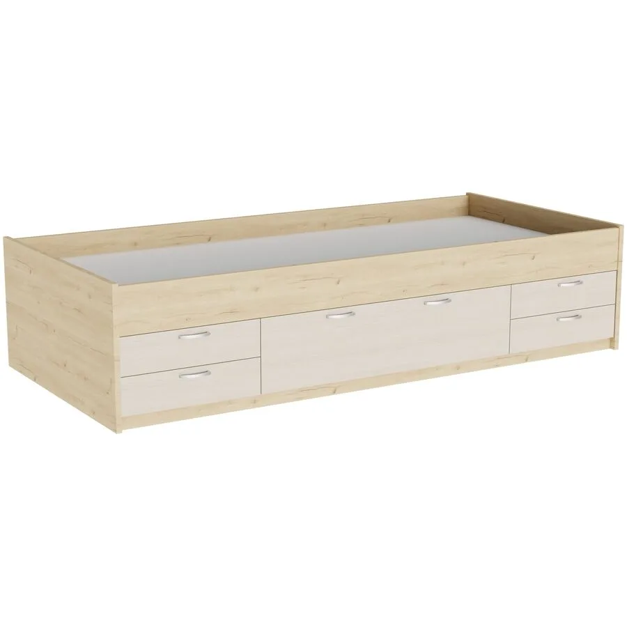 Bett Window eiche Holzwerkstoff 90 x 200 cm - Möbel Konfigurator: Traummöbel individuell zusammenstellen
