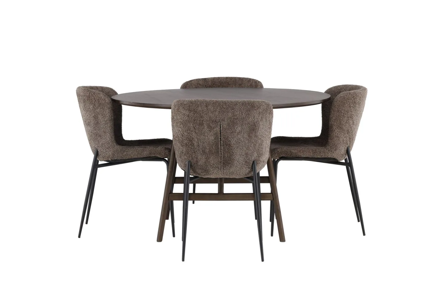 Kaseidon Matgrupp 100 cm Rund med 4 Modesto stolar - Svart