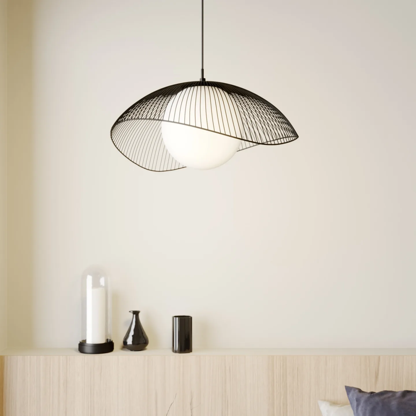 Fabronia Taklampa Opal/Black - Lindby - Vardagsrum - Modern - Metall - Med en ljuskälla