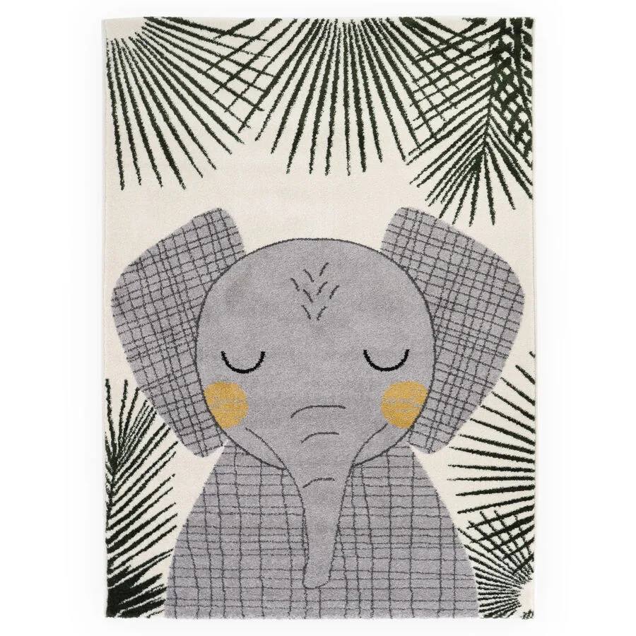 Kinderteppich Zerin grey Polypropylen Tiermuster 120 x 170 cm