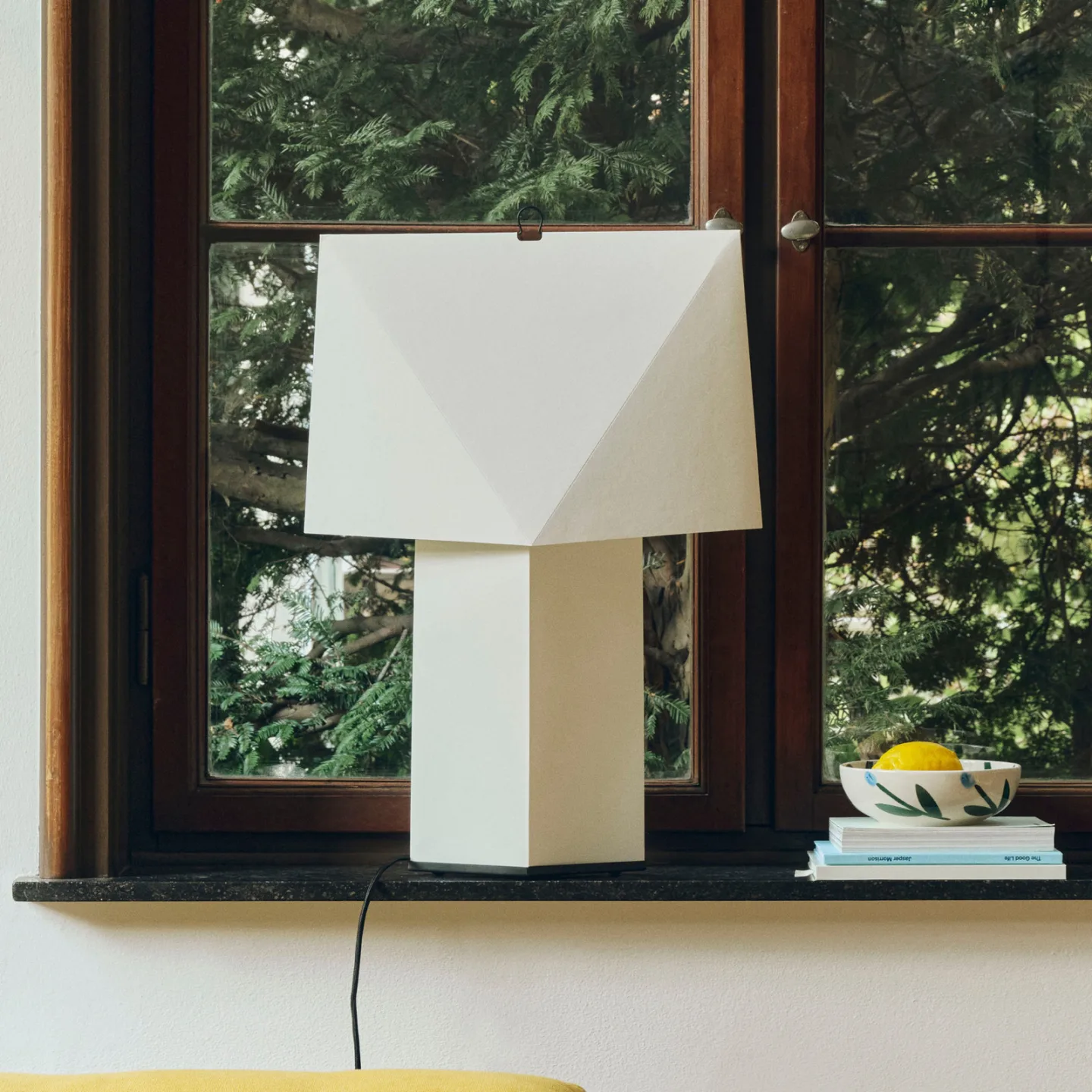 Aplat bordlampe, høyde 44 cm, hvit, silkepapir E14 - HAY - Stue - Moderne - Papir / kartong - Med skjerm