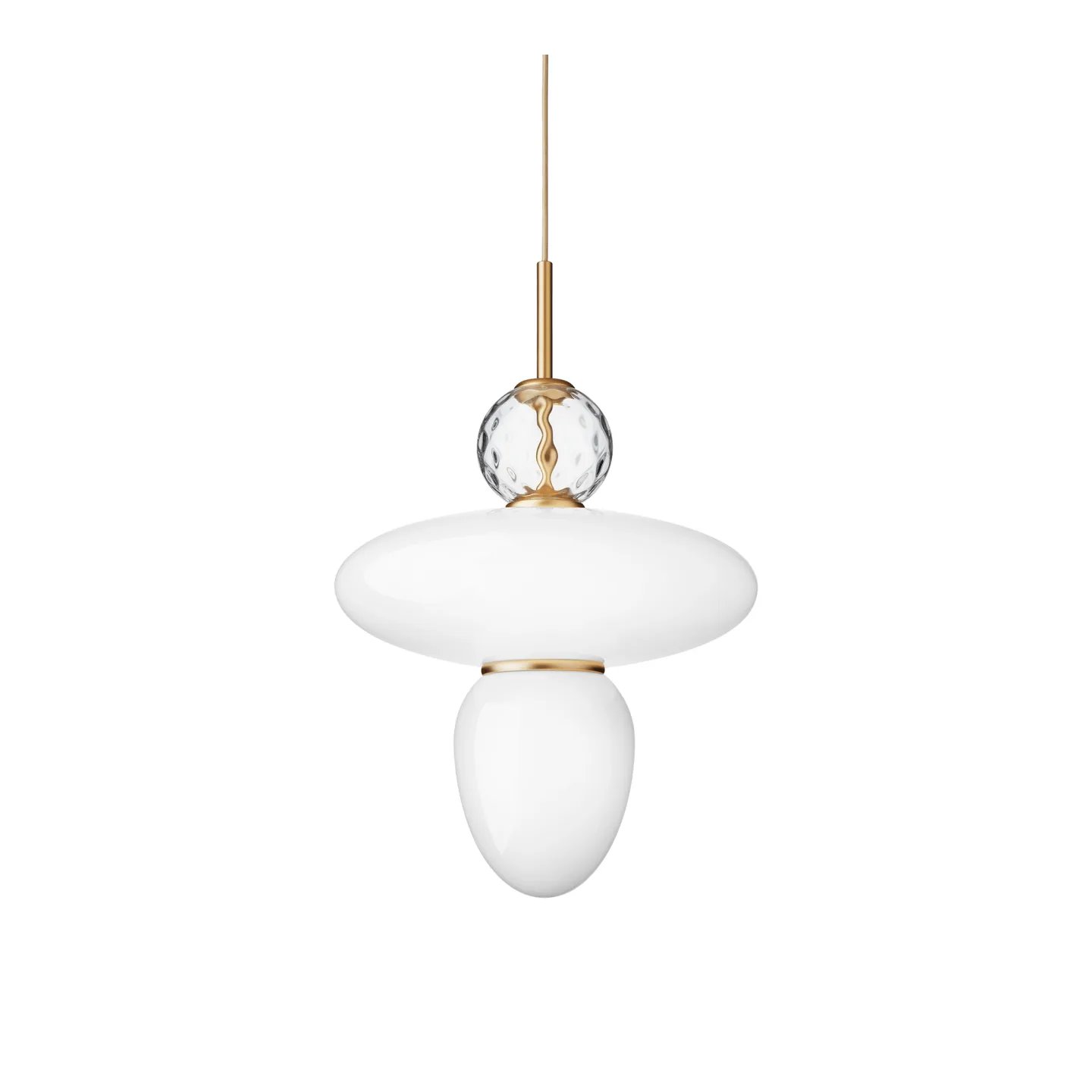Nuura - Rizzatto 43 Satin Brass/Opal White - Pendellampor - Paolo Rizzatto - Flerfärgad
