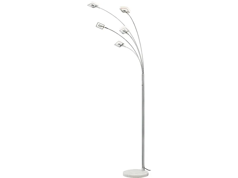 Stehlampe LED DOUBLE SQUARE 195cm 5W silberfarben