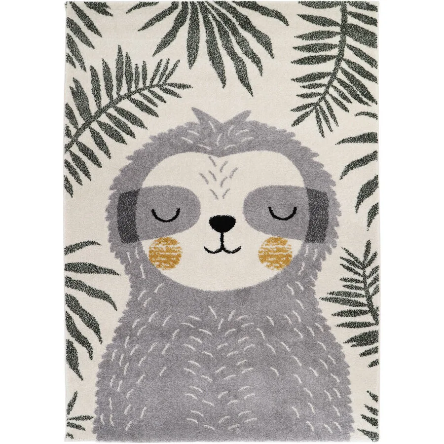 Kinderteppich Gisbert grey Polypropylen Tiermuster 120 x 170 cm