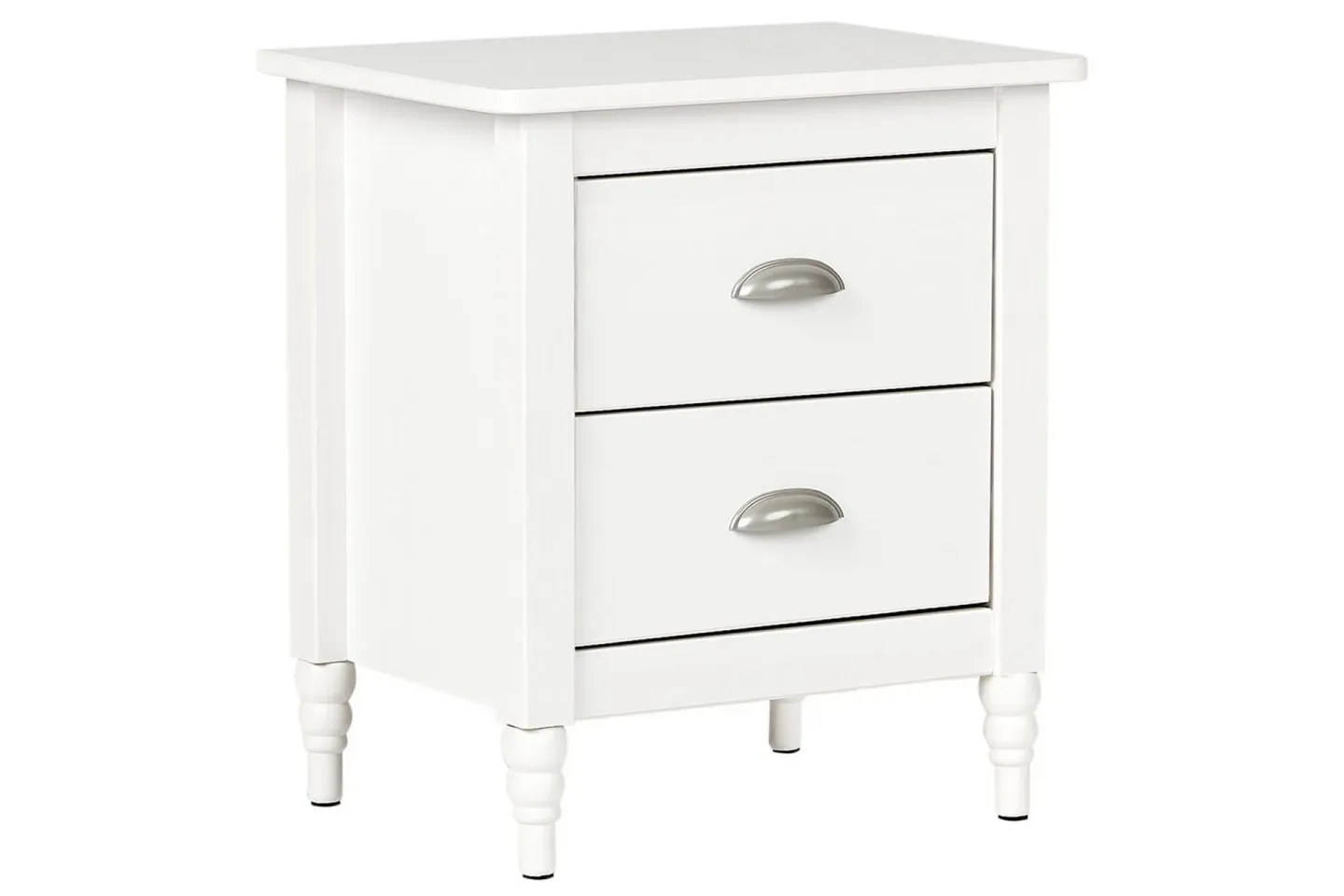 Sängbord Shillington Vit, Silver - Vit, Silver
