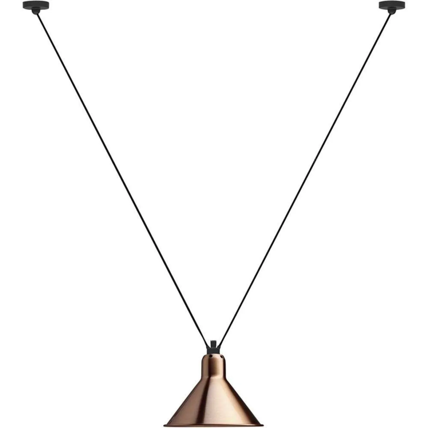 323 L Pendel Konisk Kobber/Hvid - Lampe Gras - Stue - Metal