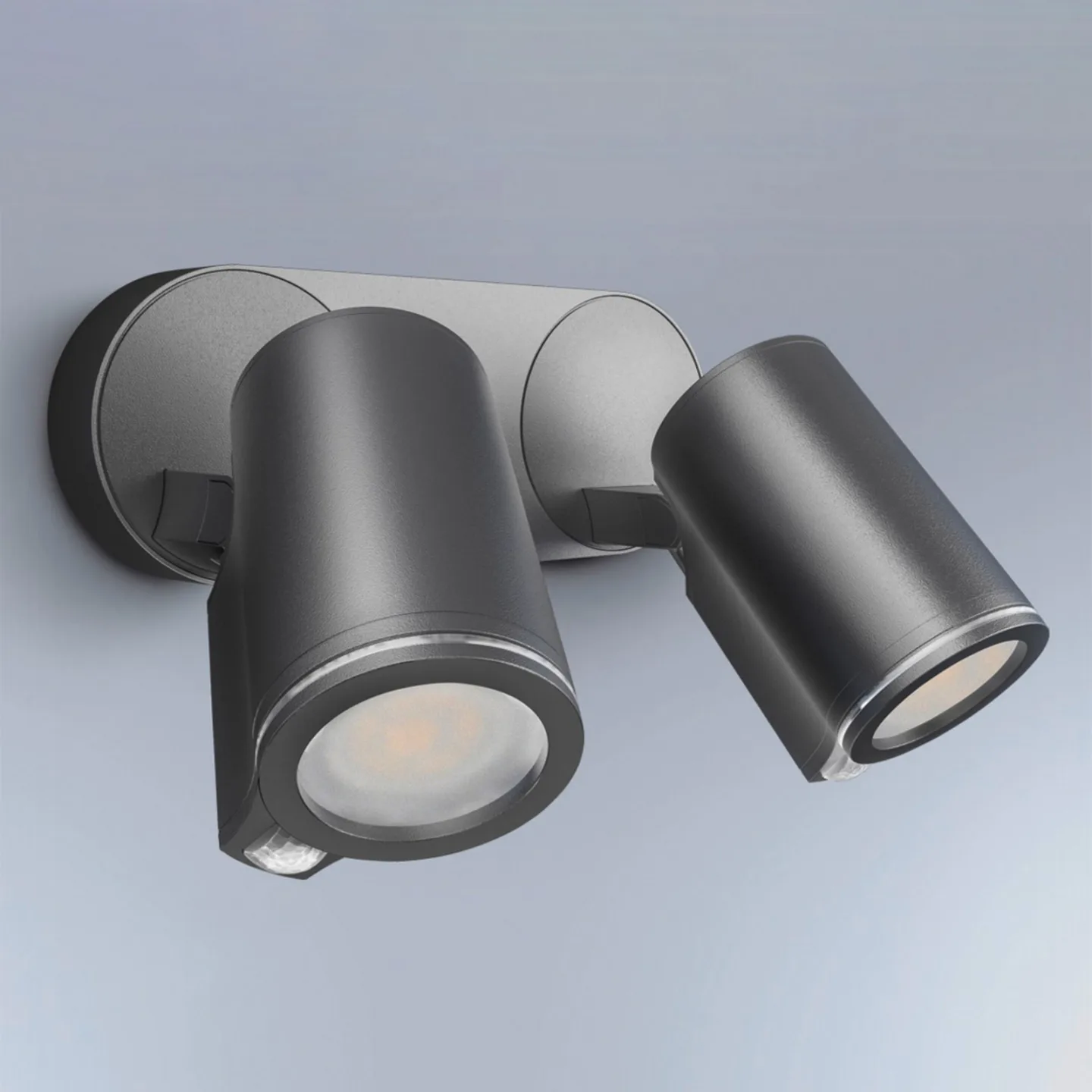 One SC Smart Sensor utomhus spotlampa, 2 lampor, antracit, IP44 – STEINEL Spot Duo SC - Modern - Metall - Med flera ljuskällor