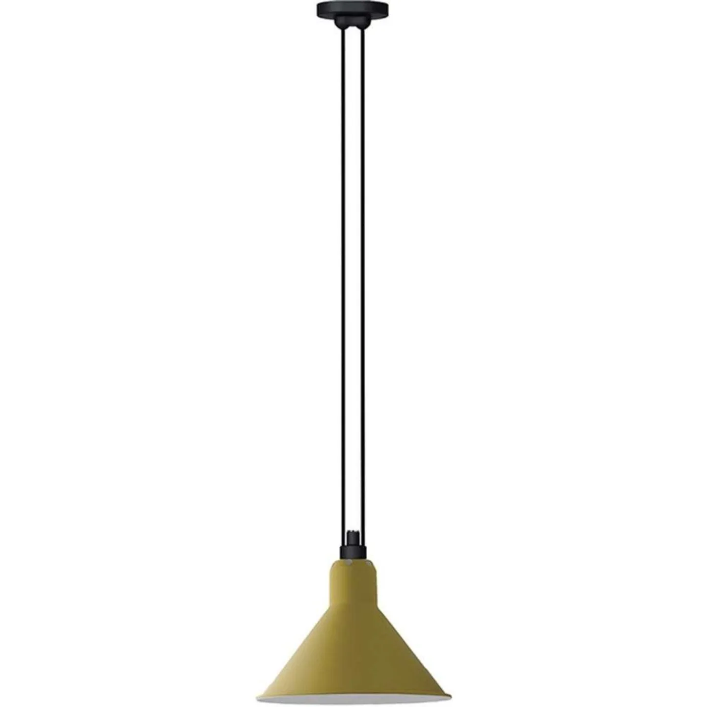 322 L Pendel Konisk Gul - Lampe Gras - Stue - Metall