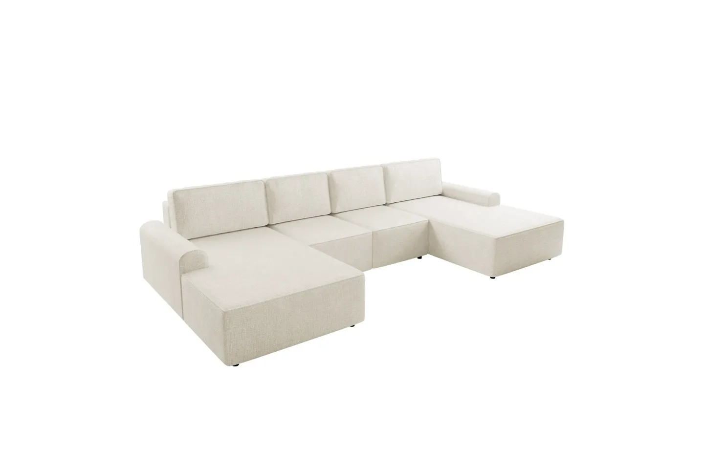 Bella Bäddsoffa Dubbeldivan 4-sits i Plysch - Beige