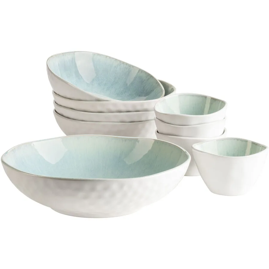 MÄSER Salatschüssel-Set Frozen Grün Steinzeug