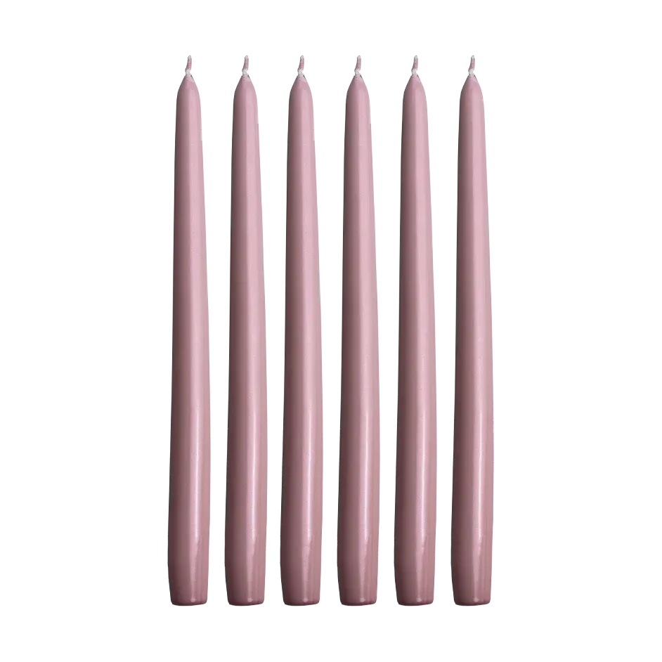 Hilke Collection Herrenhauskerzen 30 cm 6er-Pack Rosa Metallic