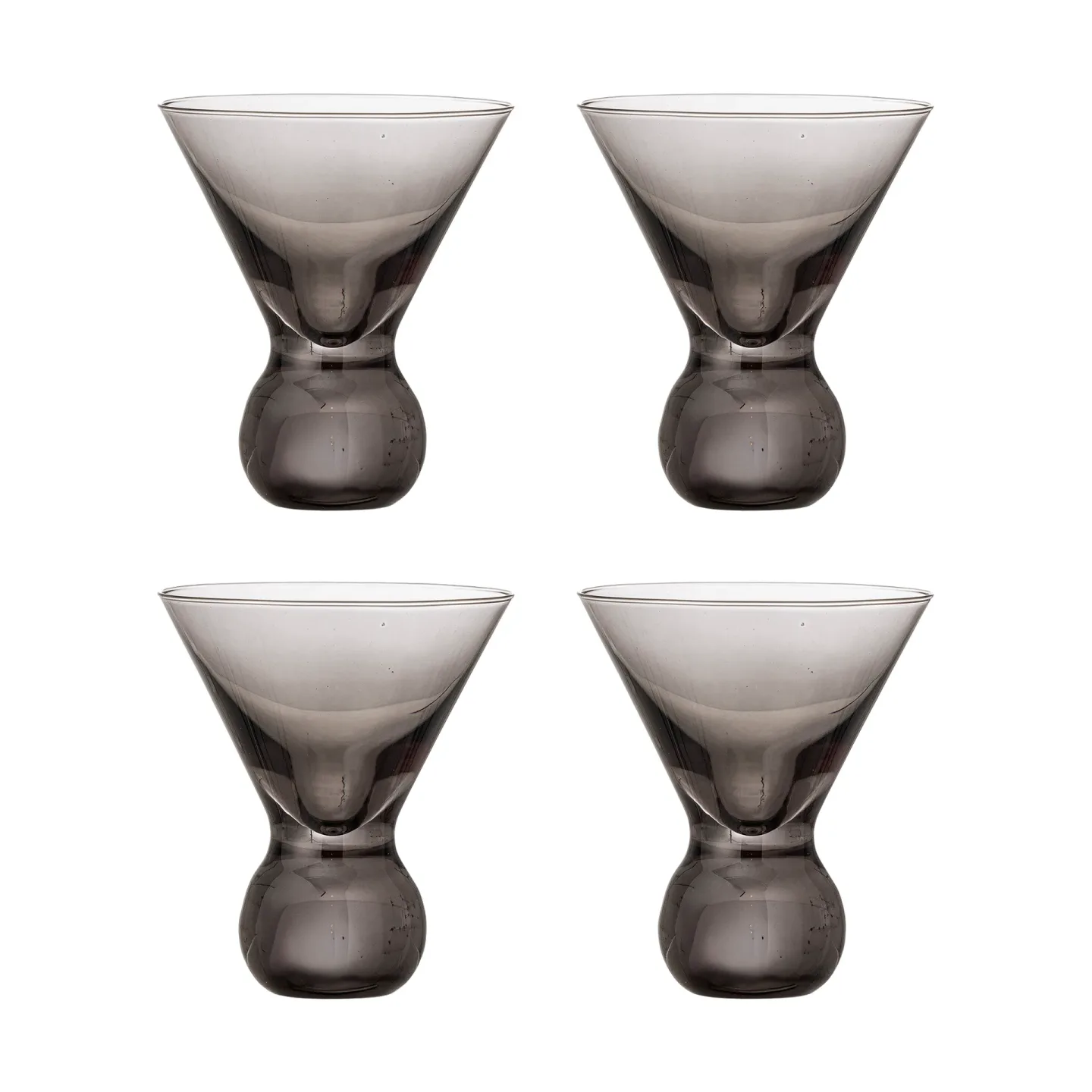 Bloomingville Corliss Cocktailglas 4-teilig Grau