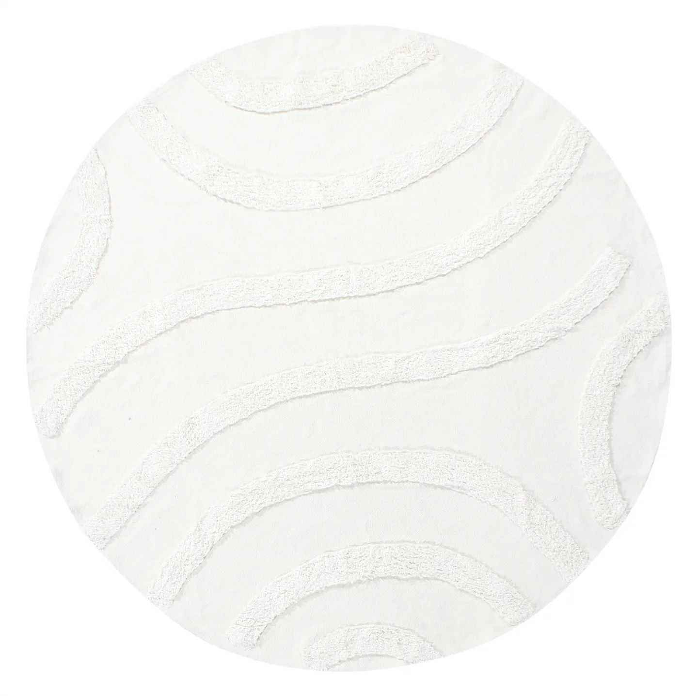Runde tepper - Emilia Natural Cotton Shaggy (offwhite) (Størrelse: Ø 160 cm)