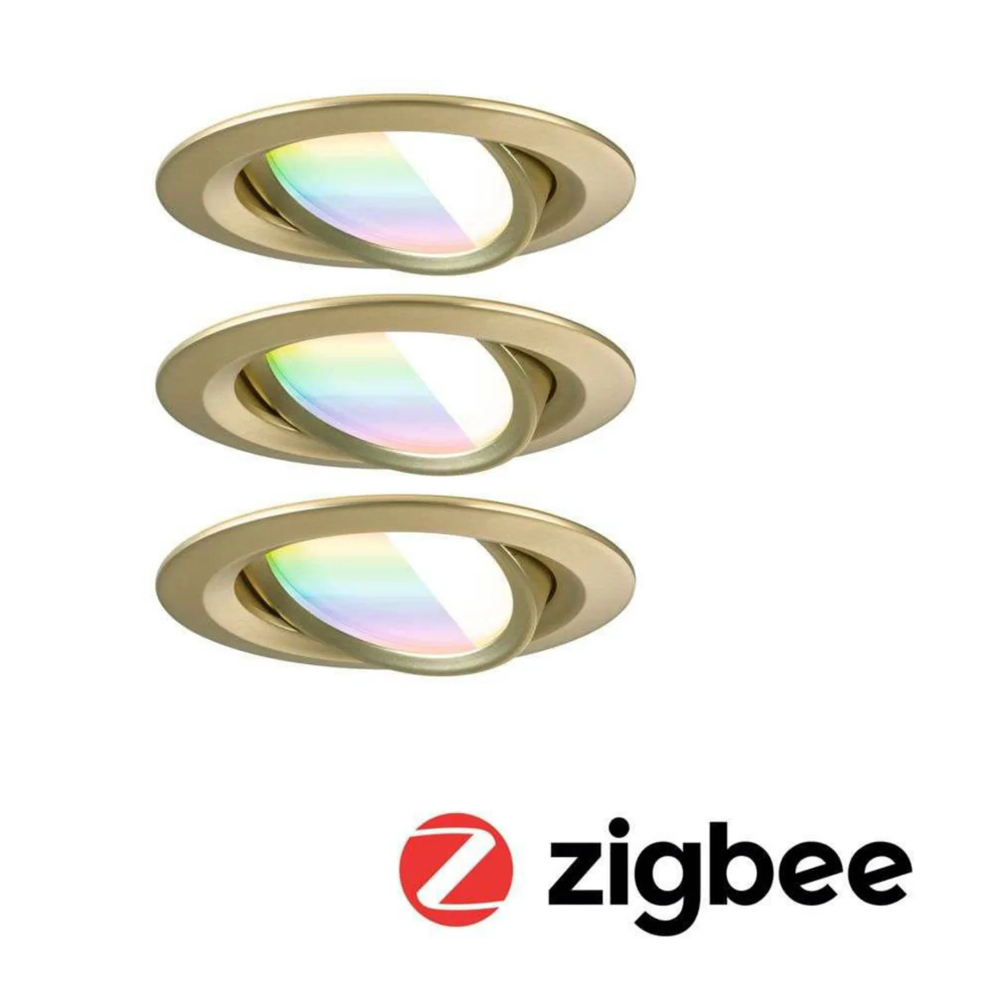 Nova Coin Smart Einbaulampe gold Ø 8,4cm RGBW 3er - Paulmann - Wohnzimmer - Aluminium