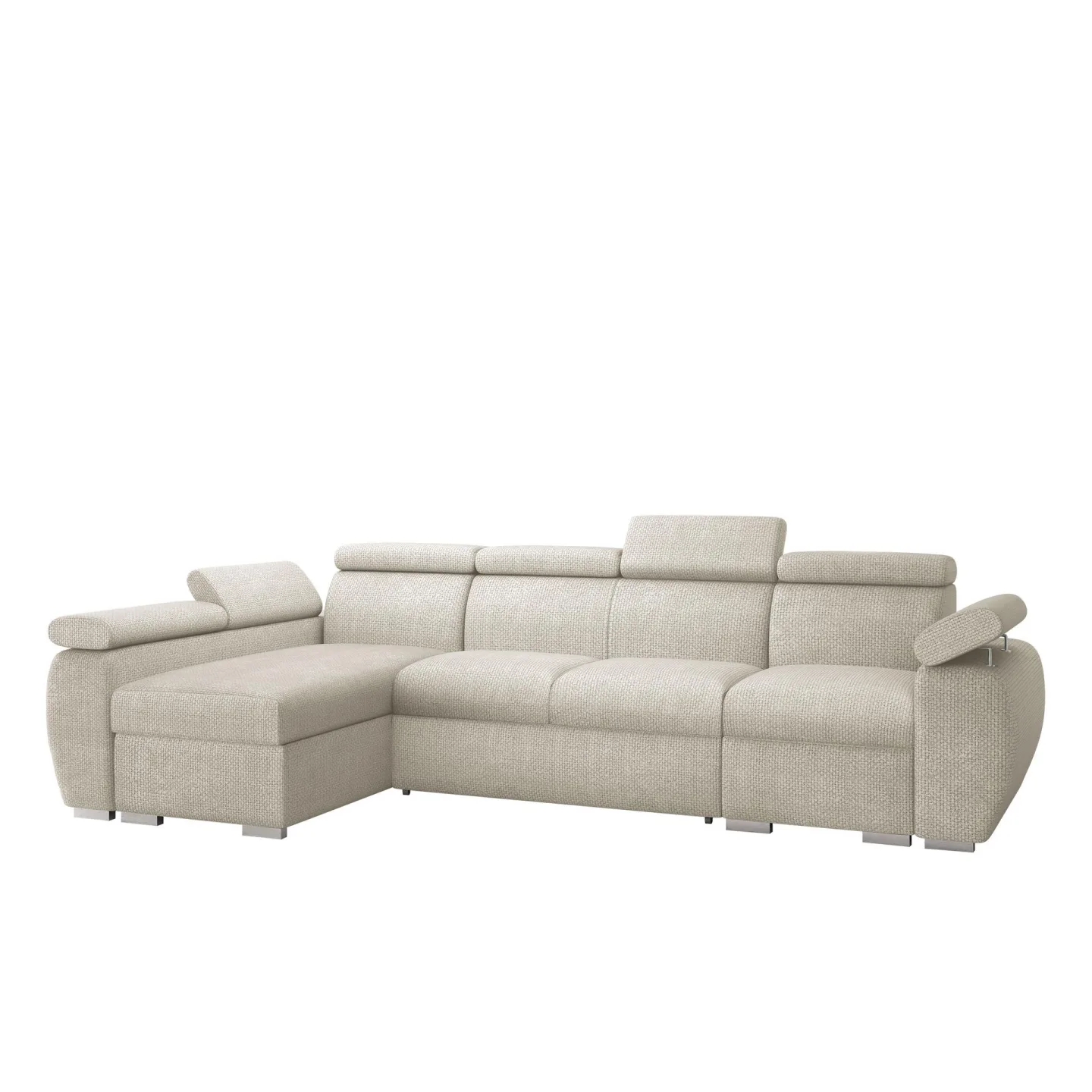 Binche 4-sits Bäddsoffa divan vänster med förvaring - beige