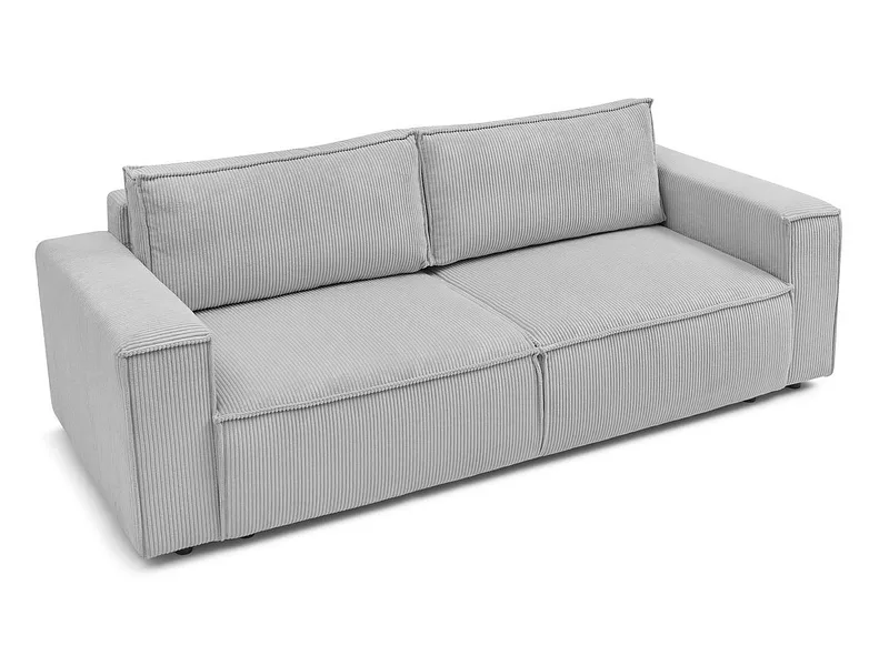 3er Sofa BOBOCHIC NIHAD Cord-Stoff hellgrau