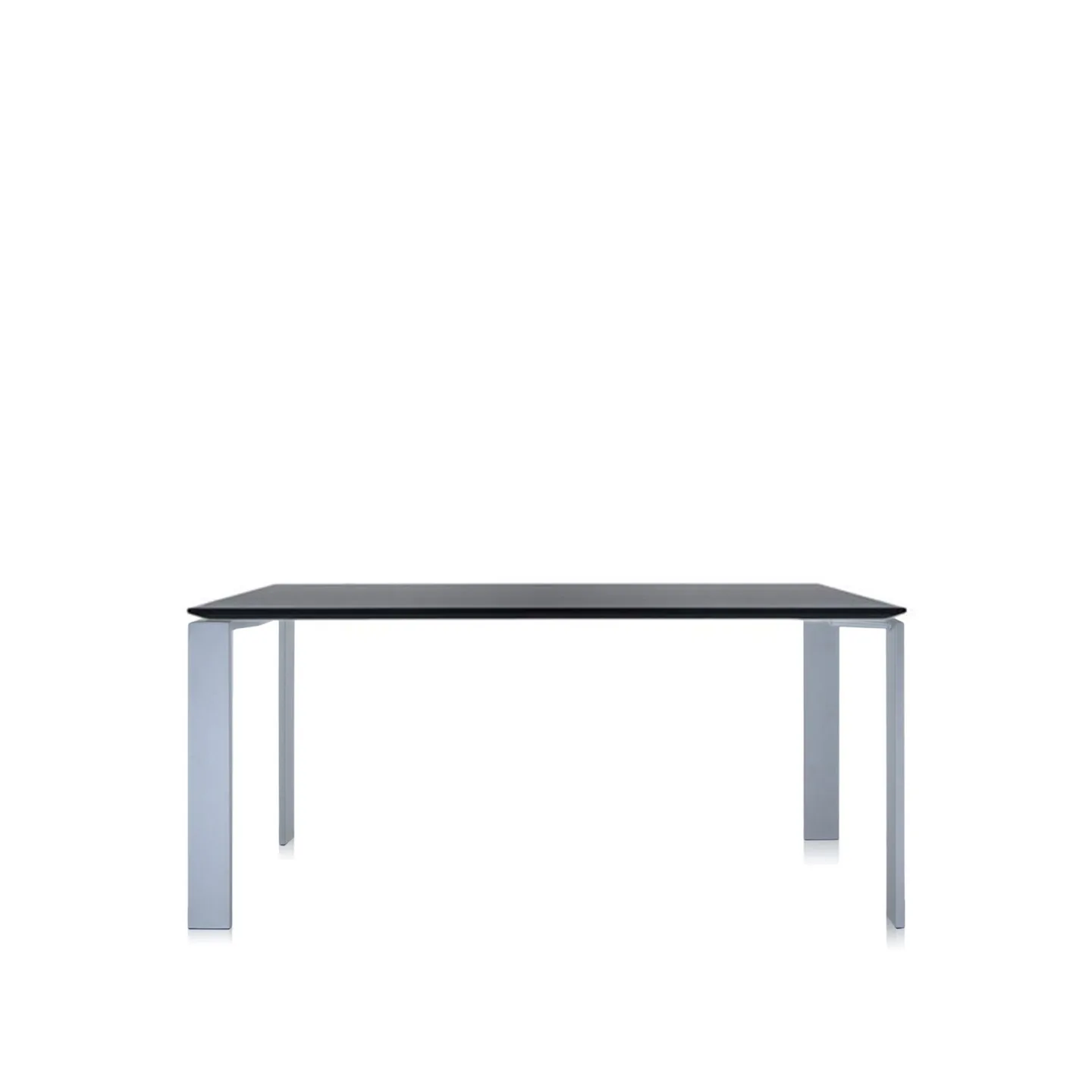 Kartell - Four Table 4522 158x79, Black/Aluminium, Scratch-Proof Laminate - Matbord - Ferruccio Laviani - Svart - Laminat/Metall
