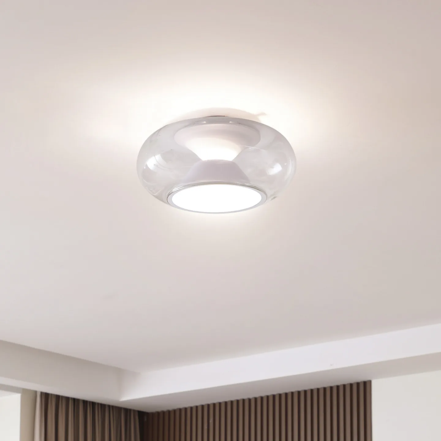 Orasa LED Deckenleuchte Weiß/Klar - Lucande - Flurbereich - Modern - Glas - Einflammig
