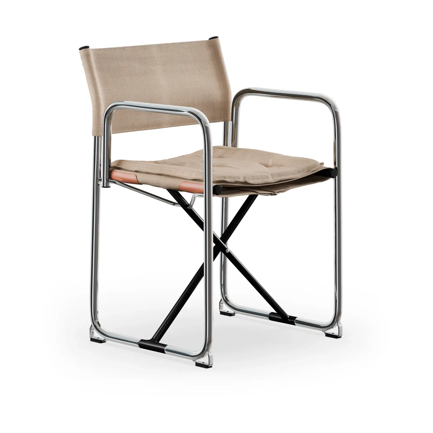 Lammhults X75-2 karmstol Linneväv natur-kromade ben