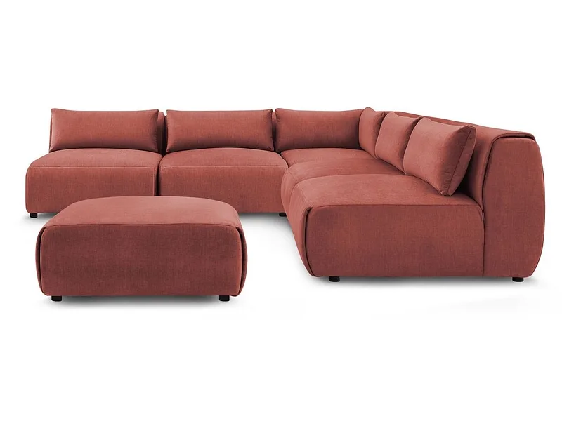 Ecksofa mit Hocker BOBOCHIC JEANNE Samt orange