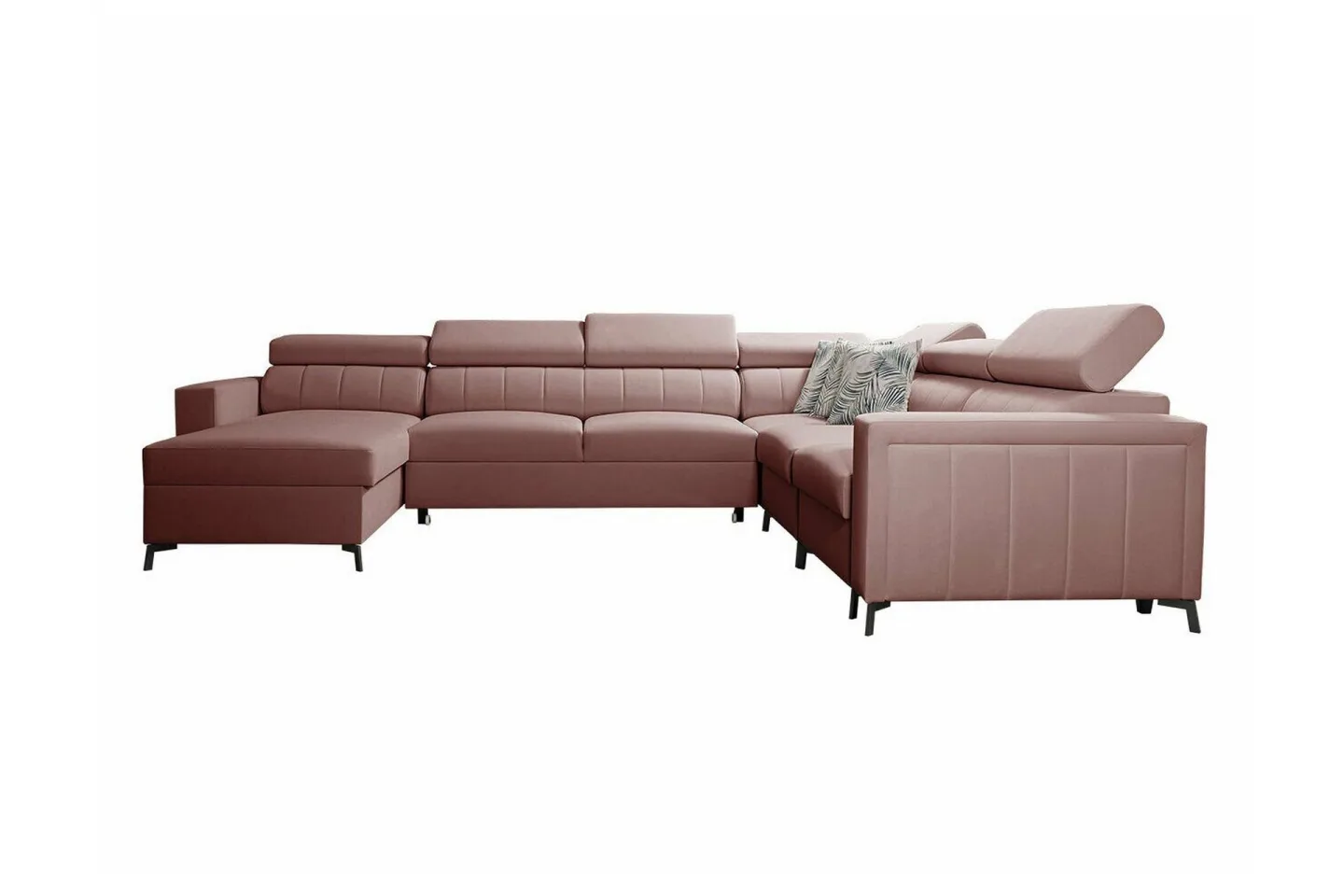 Galbally 5-sits Hörnbäddsoffa Dark pink -